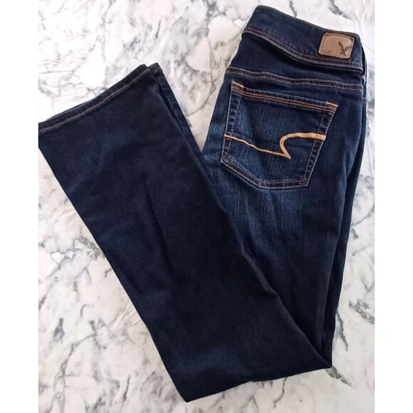 American Eagle Jeans Kick Boot Women Size 4 Short Retro Preppy Y2K Whiskering - Picture 1 of 10